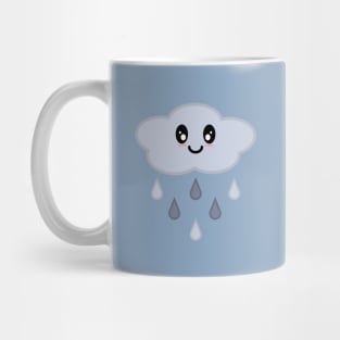 Kawaii Cute Happy Rain Cloud in Blue Mug